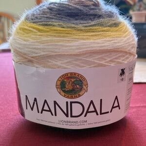 Lion Brand Mandala Yarn - Yellow, Gray, White